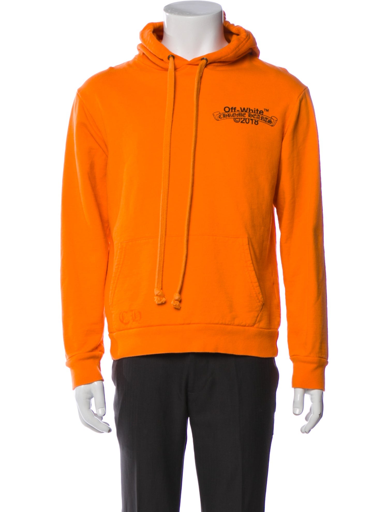 Off-White x Chrome Hearts Graphic Print Crew Neck Hoodie